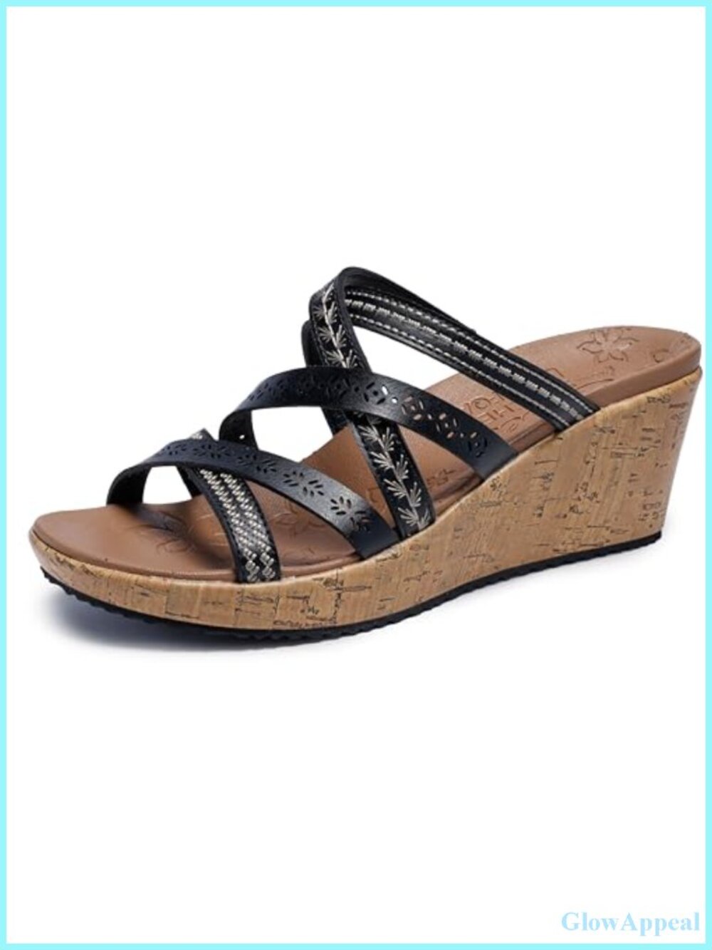 Skechers BEVERLEE Tiger Posse Embroidered Wedge Sandals